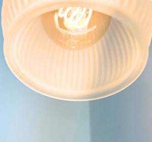 Holophane Fluted Pear Frosted Glass Wall Sconce or Pendant Light