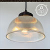 Antique 1960's Factory Holophane Chandelier Light