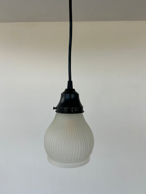 Holophane Fluted Pear Frosted Glass Wall Sconce or Pendant Light