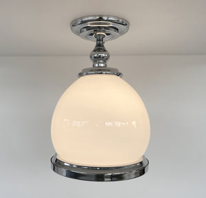 milk glass flush mount lighting