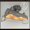 Industrial galvanized metal ceiling light fixture with two bulbs, from The Lamp Goods.