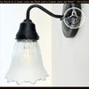 Scalloped Frost and Clear Delicate Hobnail Glass Wall Sconce