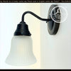 Frosted Bell-Shaped Holophane Glass Wall Sconce or Pendant Light