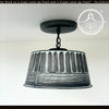 Black Ribbed Galvanized Ceiling Light