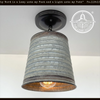 Rustic galvanized metal pendant light, corrugated barn design, from The Lamp Goods.