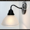 Frosted Glass Factory Holophane Wall Sconce Light Fixture
