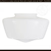 12" Dia. Clear Over Opal Glass Schoolhouse Shade