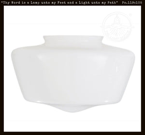 12" Dia. Clear Over Opal Glass Schoolhouse Shade