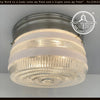 RETRO 1960's Antique DRUM Flush Mount Ceiling Light Brushed Nickel