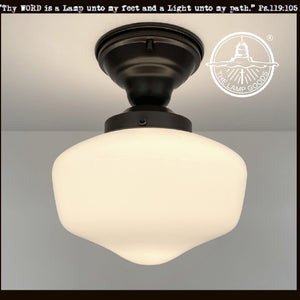 Modern Milk Glass Schoolhouse Ceiling Light Fixture