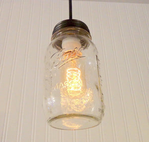 Mason Jar Pendant Light NEW Quart - The Lamp Goods
