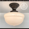 Antique Acorn Milk Glass Ceiling Light Fixture with bronze finish