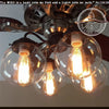 Modern Globe Ceiling Fan Light with four clear glass shades & Edison bulbs