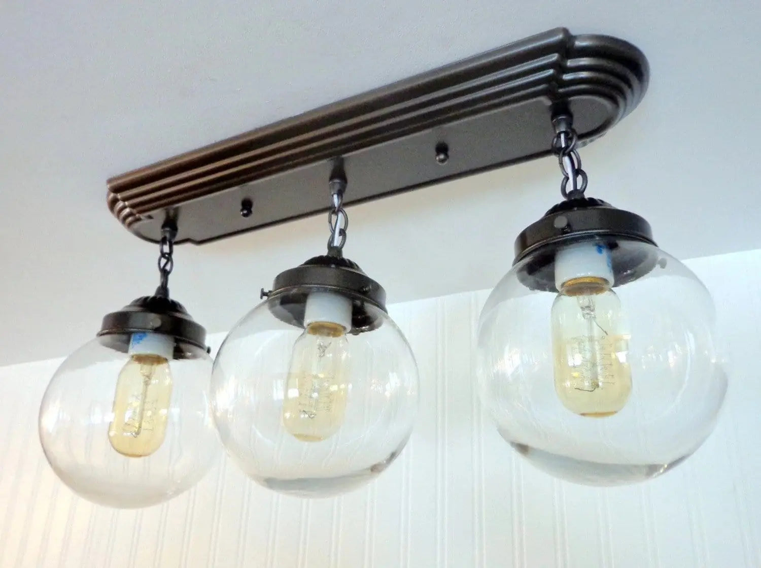 Biddeford II. Modern Ceiling Light Fixtures Rectangular Trio - The Lamp Goods