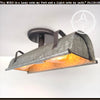 Galvanized metal ceiling light fixture, double light, rustic farmhouse style