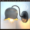 Galvanized farmhouse wall sconce, Lotus Collection, with gold accents.