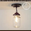 Mason Jar Ceiling LIGHT With Chain & VINTAGE Quart - The Lamp Goods