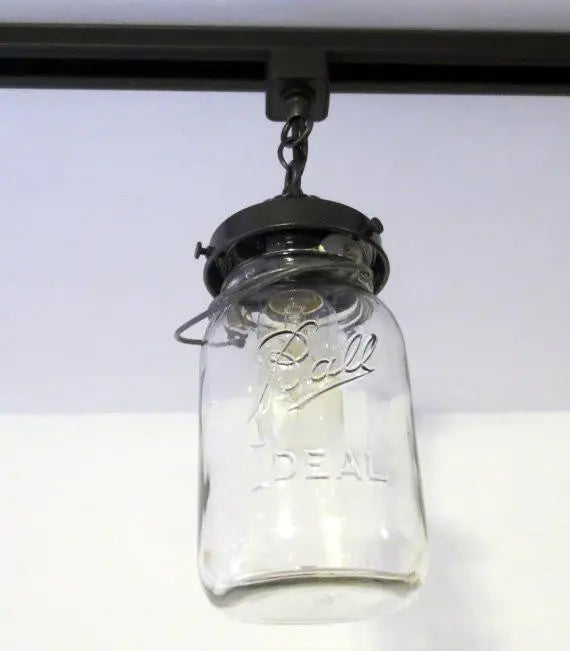 Mason Jar Track Light SINGLE Vintage Quart - The Lamp Goods