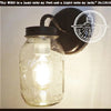 Mason jar quart wall sconce; The Lamp Goods; rustic lighting