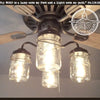Mason Jar LIGHT KIT for Ceiling Fan with Vintage Pints - The Lamp Goods