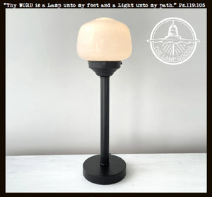 Schoolhouse Milk Glass Tall Table Lamp The Lamp Goods