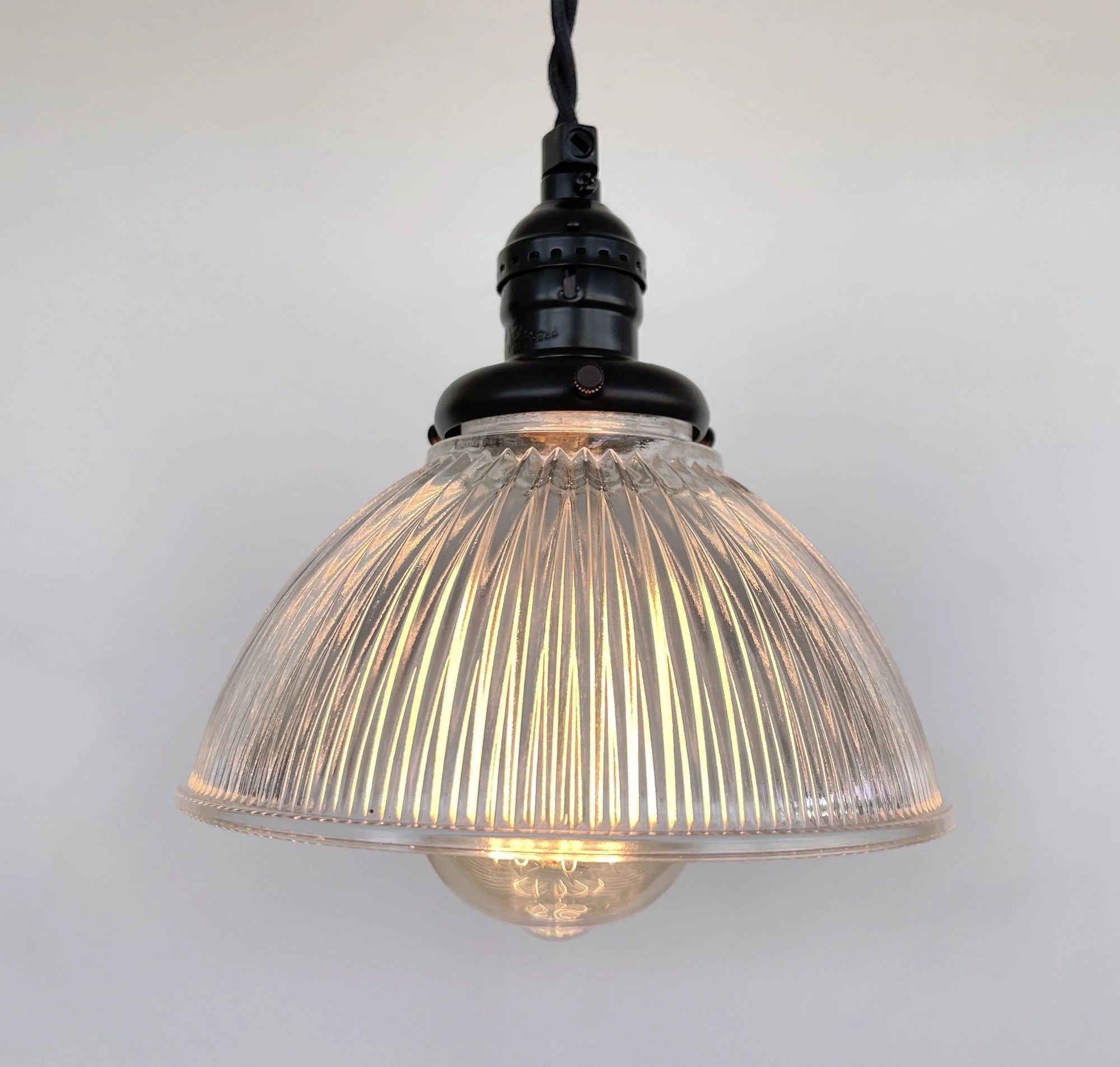Factory Antique Glass Holophane Pendant Light The Lamp Goods