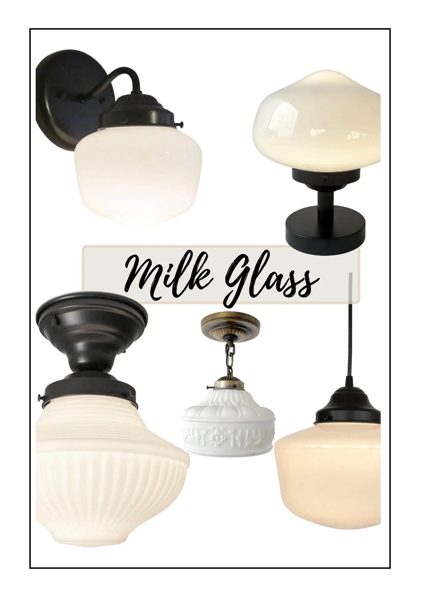 Milk glass light fixtures