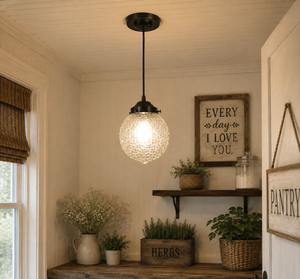 Diamond Square Clear Antique Glass PENDANT Light