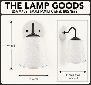 Embossed White Tin Wall Sconce - The Lamp Goods