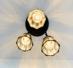 Heritage Ribbed Prism Ceiling Light Trio - The Lamp Goods