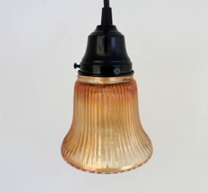 Deep Iridescent Amber Holophane Pendant