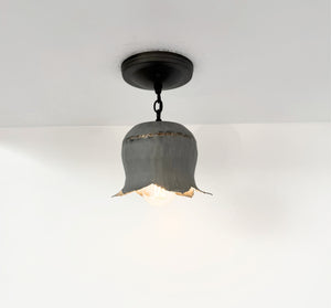 Lotus Galvanized Ceiling Light with Chain