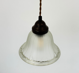 Wide Flare Frosted Bell Iridescent Bubble Pendant
