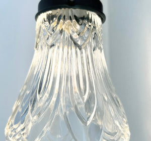 Clear Art-Deco Heavy Pressed Tulip Wall Sconce