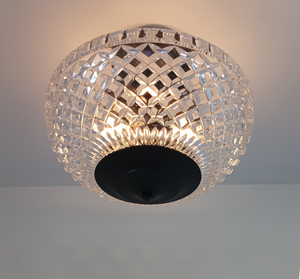 Heavy Pressed Diamond Antique Glass Ceiling Light