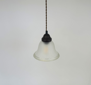 Wide Flare Frosted Bell Iridescent Bubble Pendant