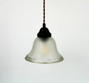 Wide Flare Frosted Bell Iridescent Bubble Pendant