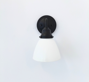 Milk Glass 6" Waffle Sconce - The Lamp Goods