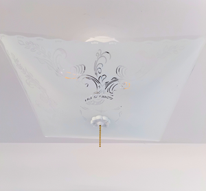 Square Heavy Swirl Scroll Square Ceiling Light