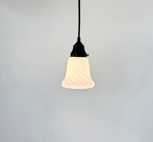 Milk Glass Embossed Swirl Pendant