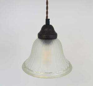 Wide Flare Frosted Bell Iridescent Bubble Pendant