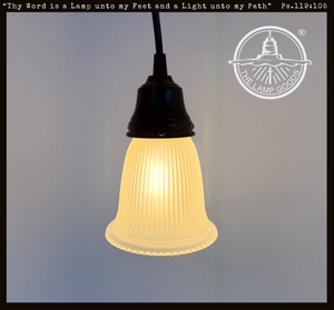 Frosted Holophane Simple Band Pendant