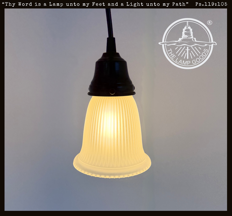Frosted Holophane Simple Band Pendant