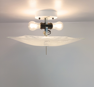 Square Heavy Swirl Scroll Square Ceiling Light