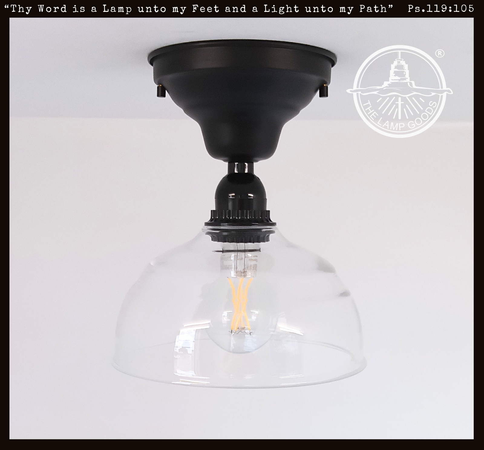 Simple Clear Dome Exposed Socket Ceiling Light
