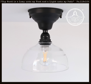 Simple Clear Dome Exposed Socket Ceiling Light