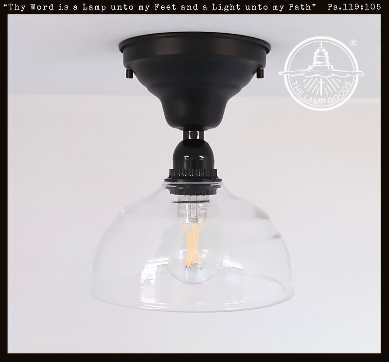 Simple Clear Dome Exposed Socket Ceiling Light