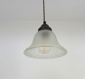 Wide Flare Frosted Bell Iridescent Bubble Pendant