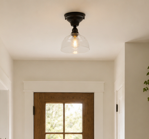 Simple Clear Dome Exposed Socket Ceiling Light