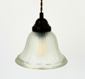 Wide Flare Frosted Bell Iridescent Bubble Pendant